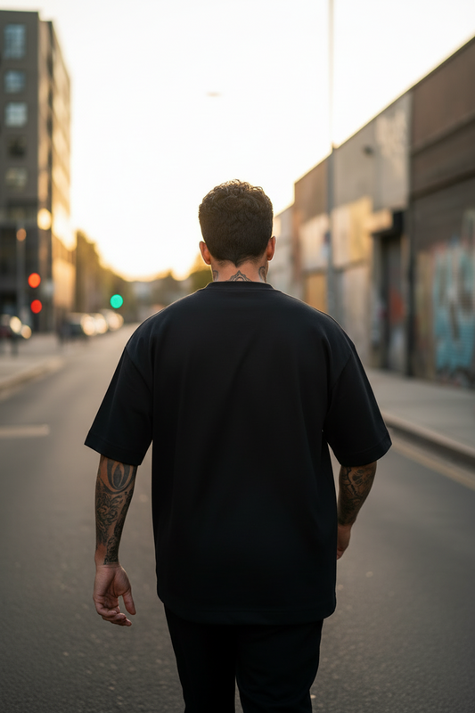 Remera Oversized lisa Negra