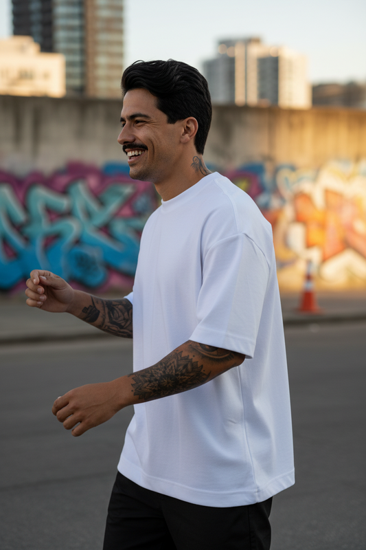 Remera Oversized lisa Blanca