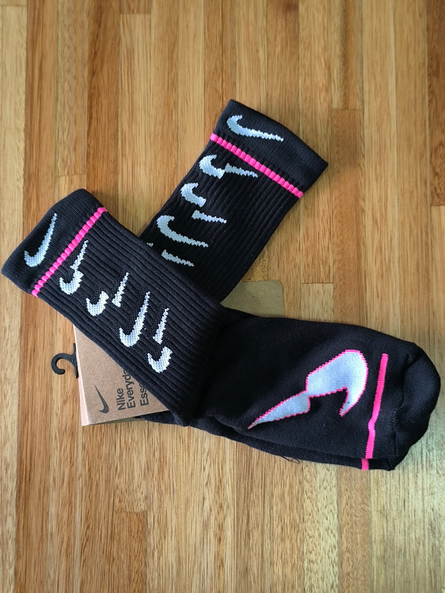 Medias negras NK pink details