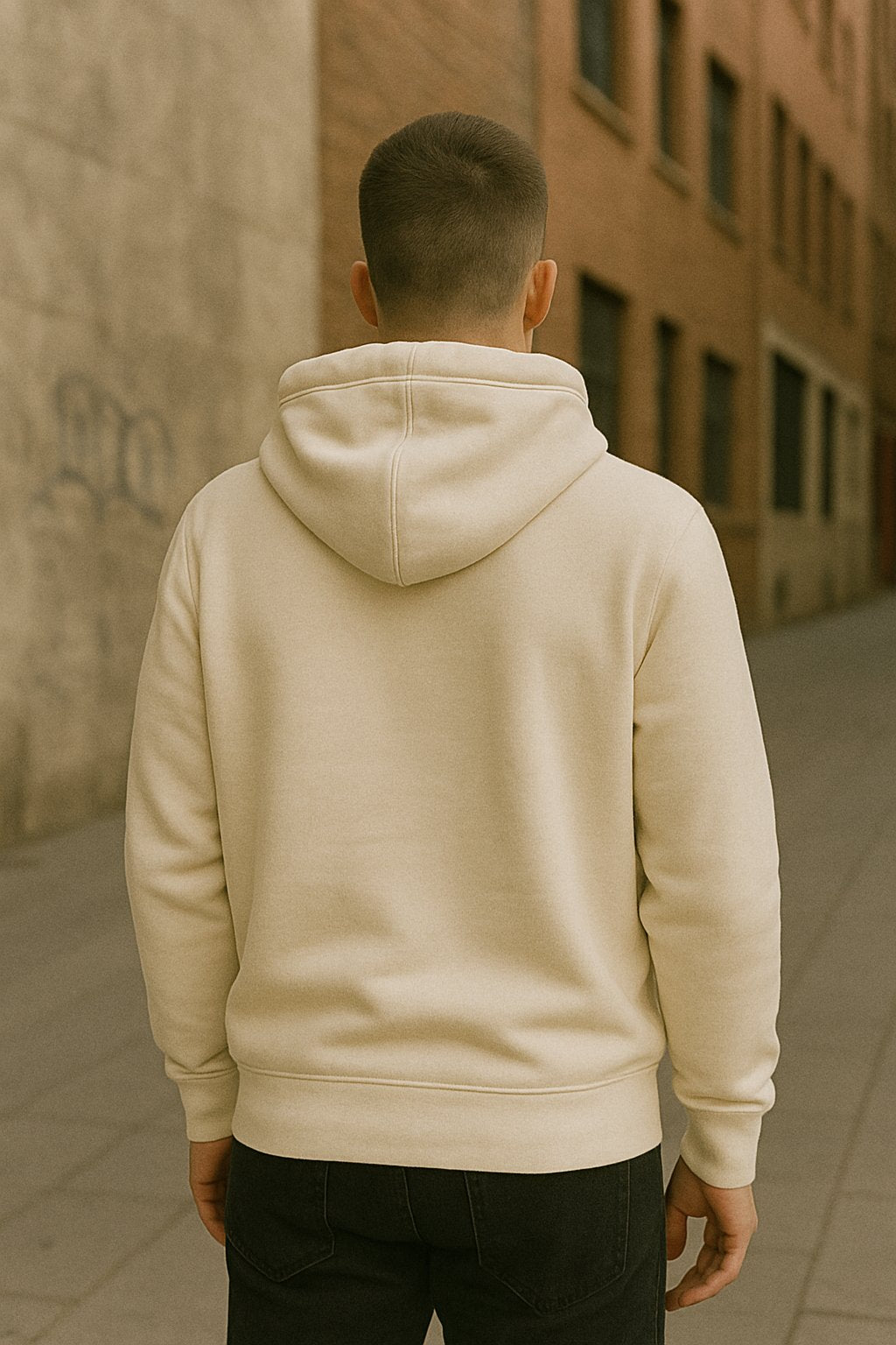 Buzo Canguro Liso Off White