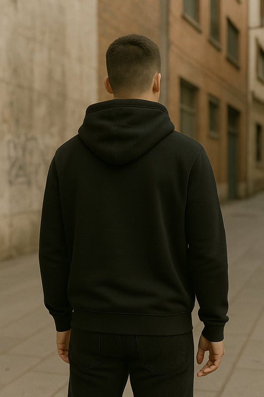 Buzo Canguro Liso Negro