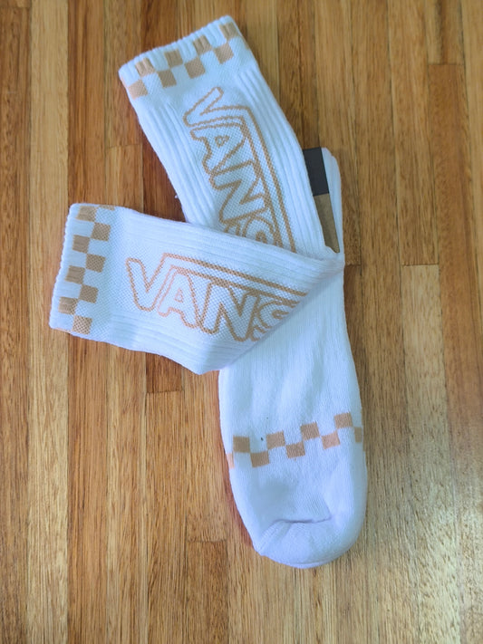 Medias blanca VNS logo grande beige