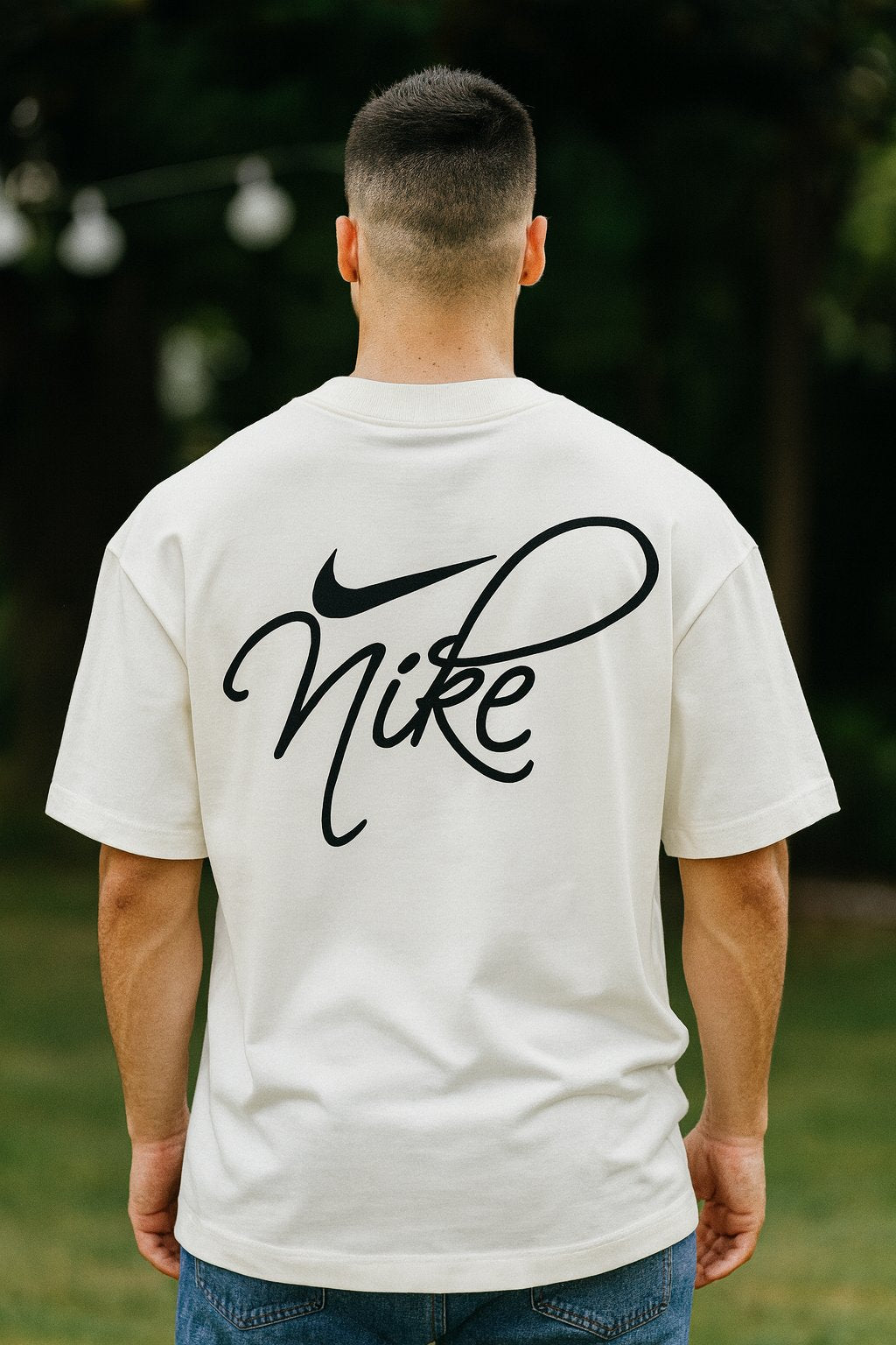 Remera Oversized NK Swoosh Script