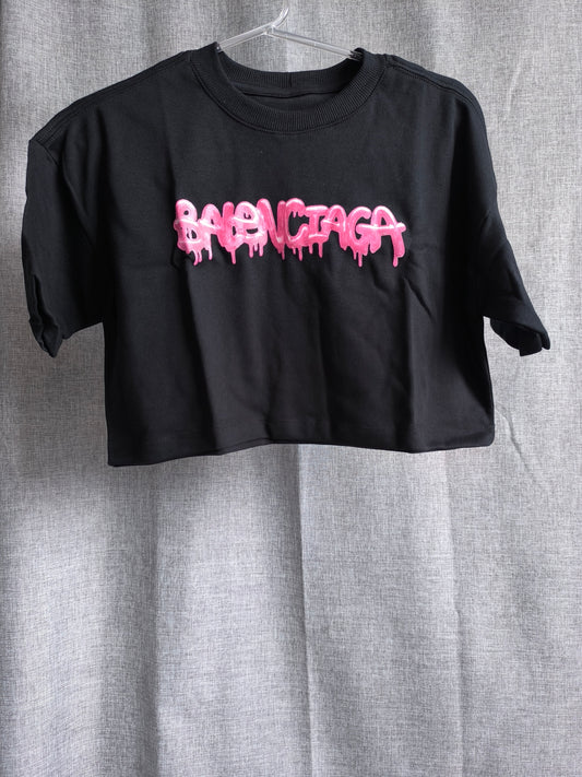 Cropped Oversized Blg Graffiti Kiss