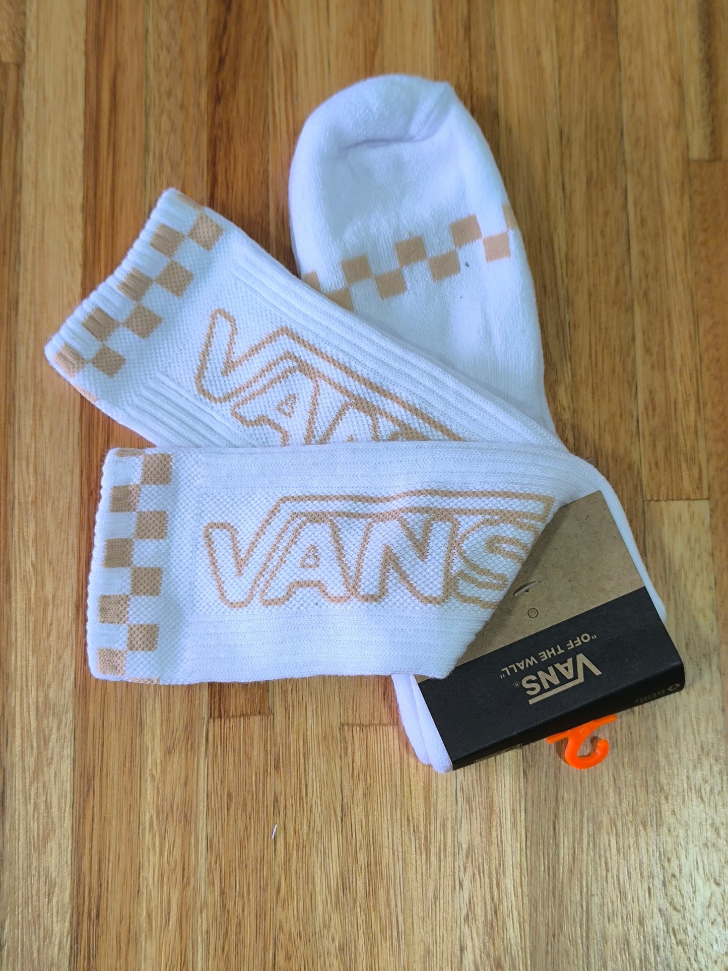 Medias blanca VNS logo grande beige