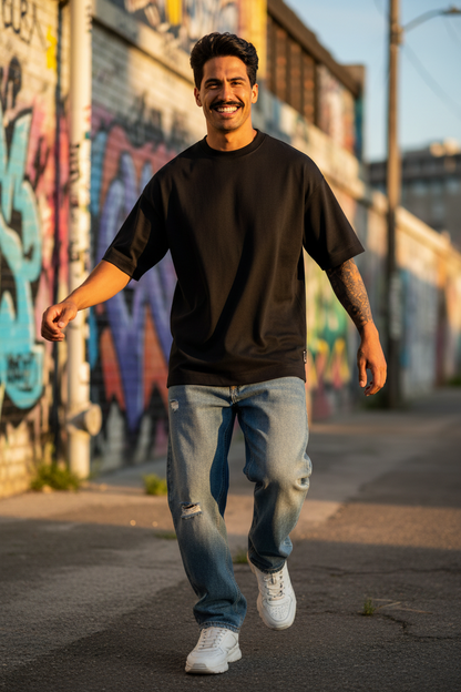 Remera Oversized lisa Negra