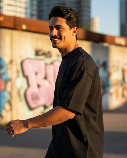 Remera Oversized lisa Negra