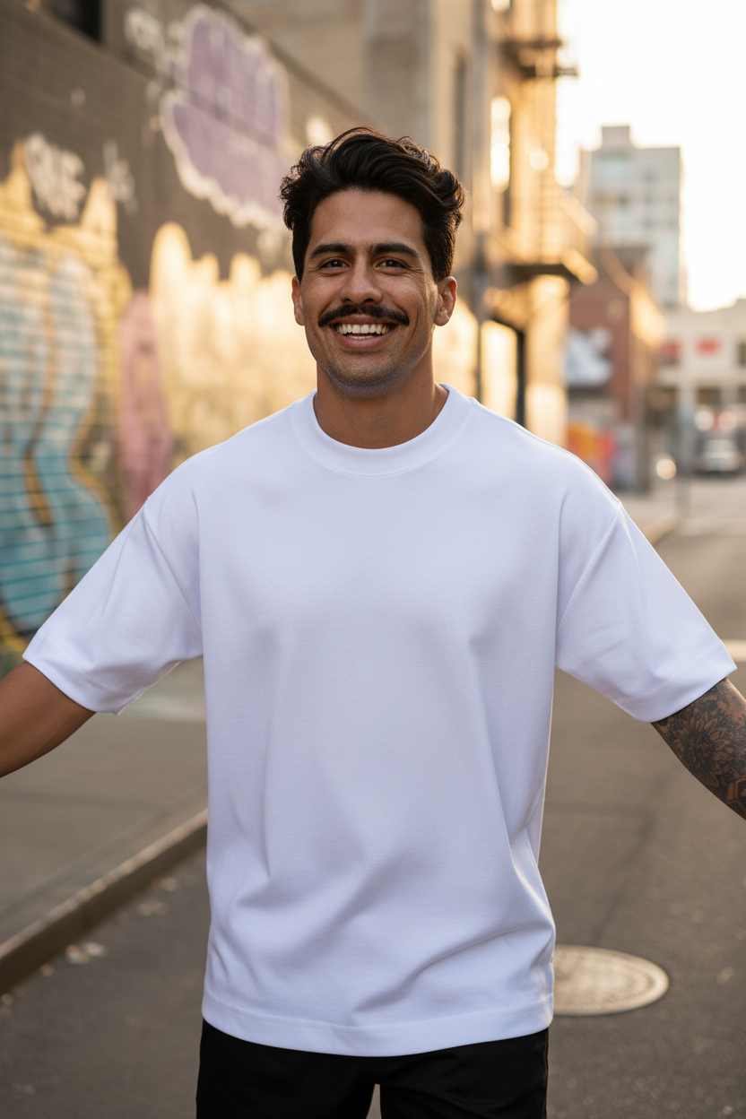 Remera Oversized lisa Blanca