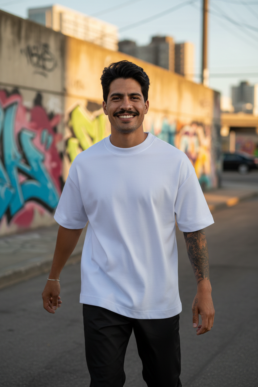 Remera Oversized lisa Blanca