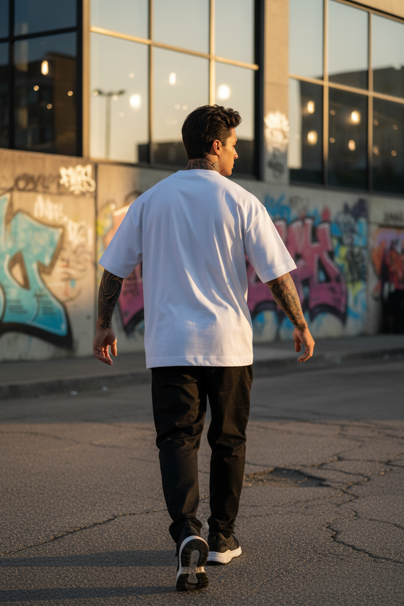 Remera Oversized lisa Blanca