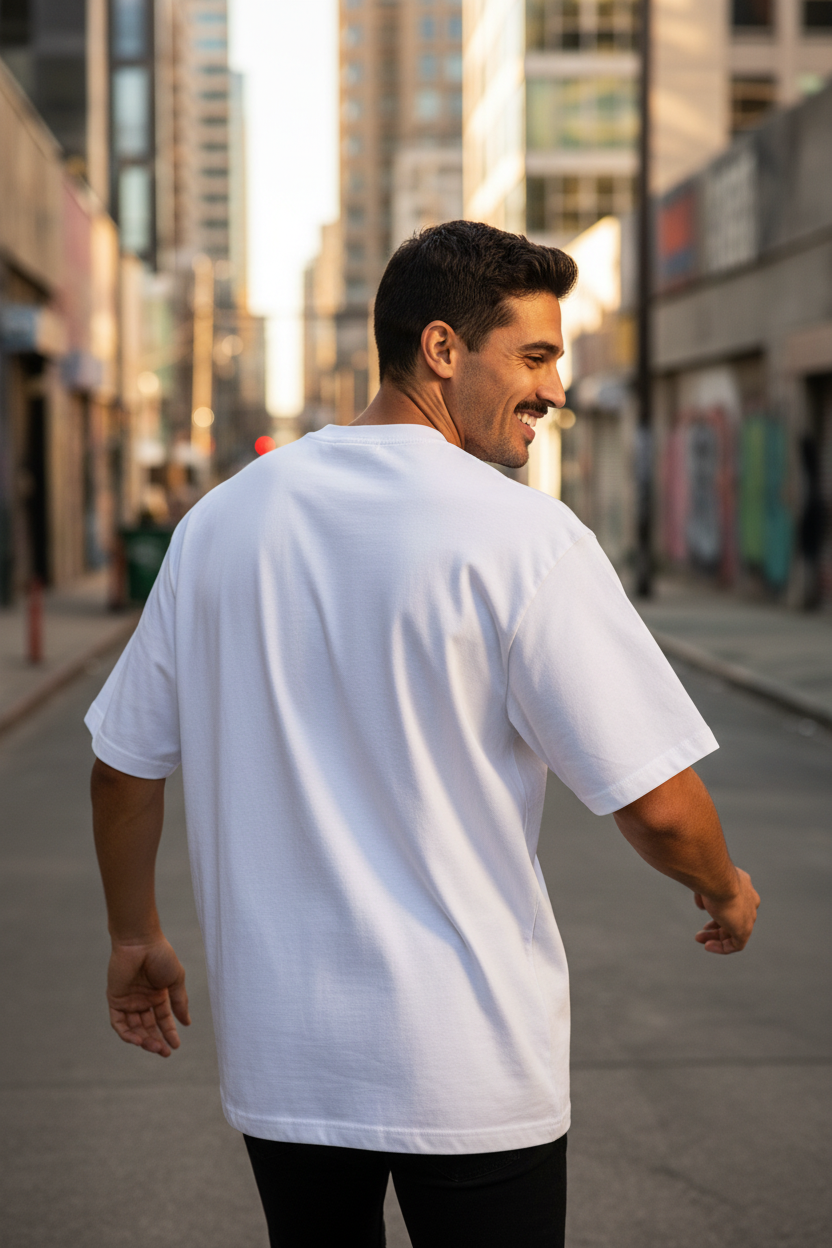 Remera Oversized lisa Blanca