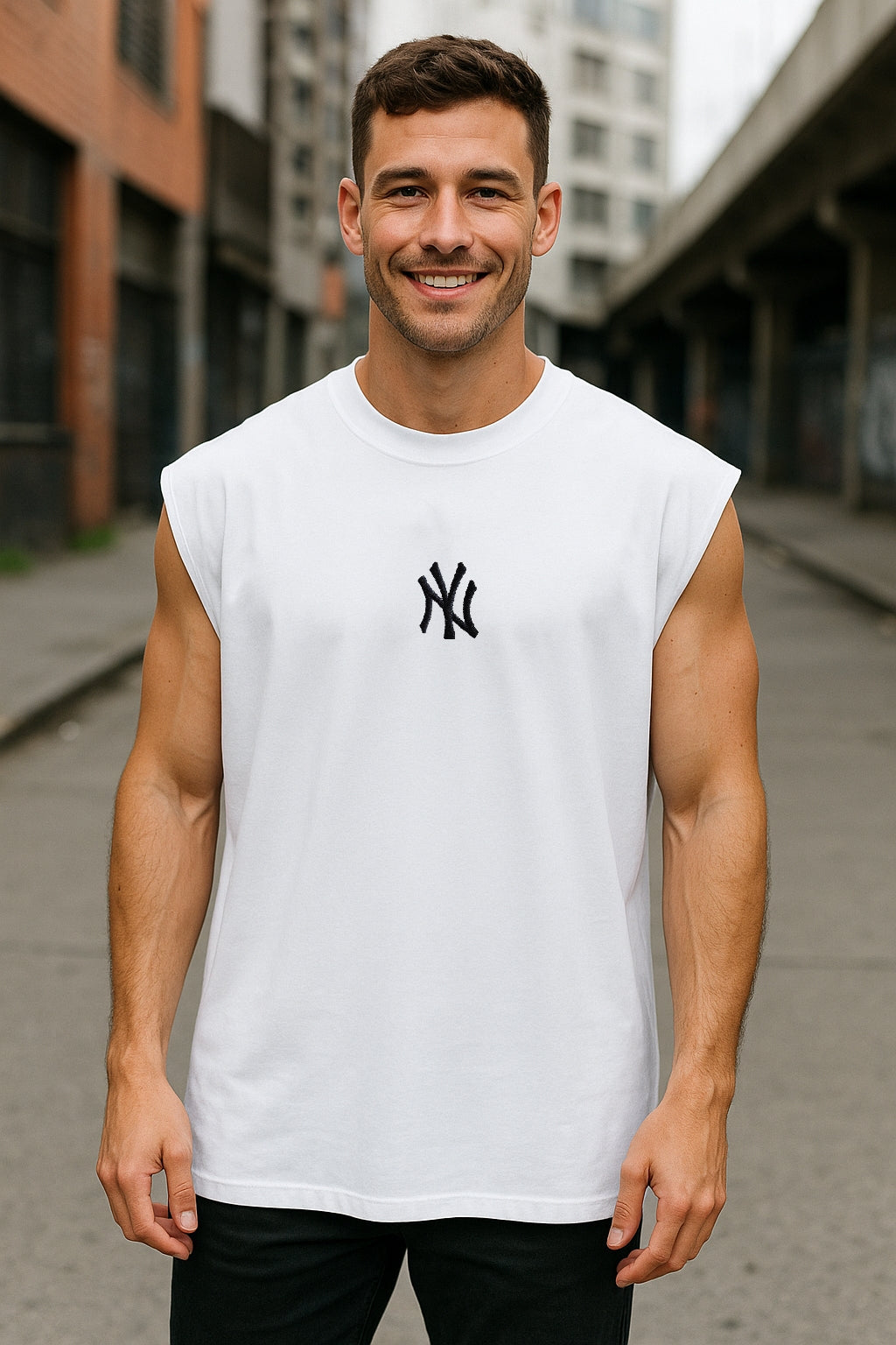 Musculosa Oversized NE Bordada NY