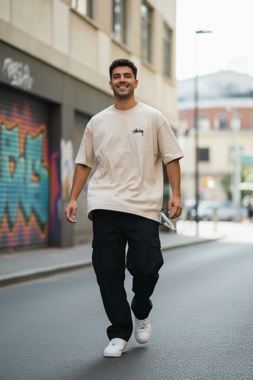 Remera Oversized STSSY BlackJack