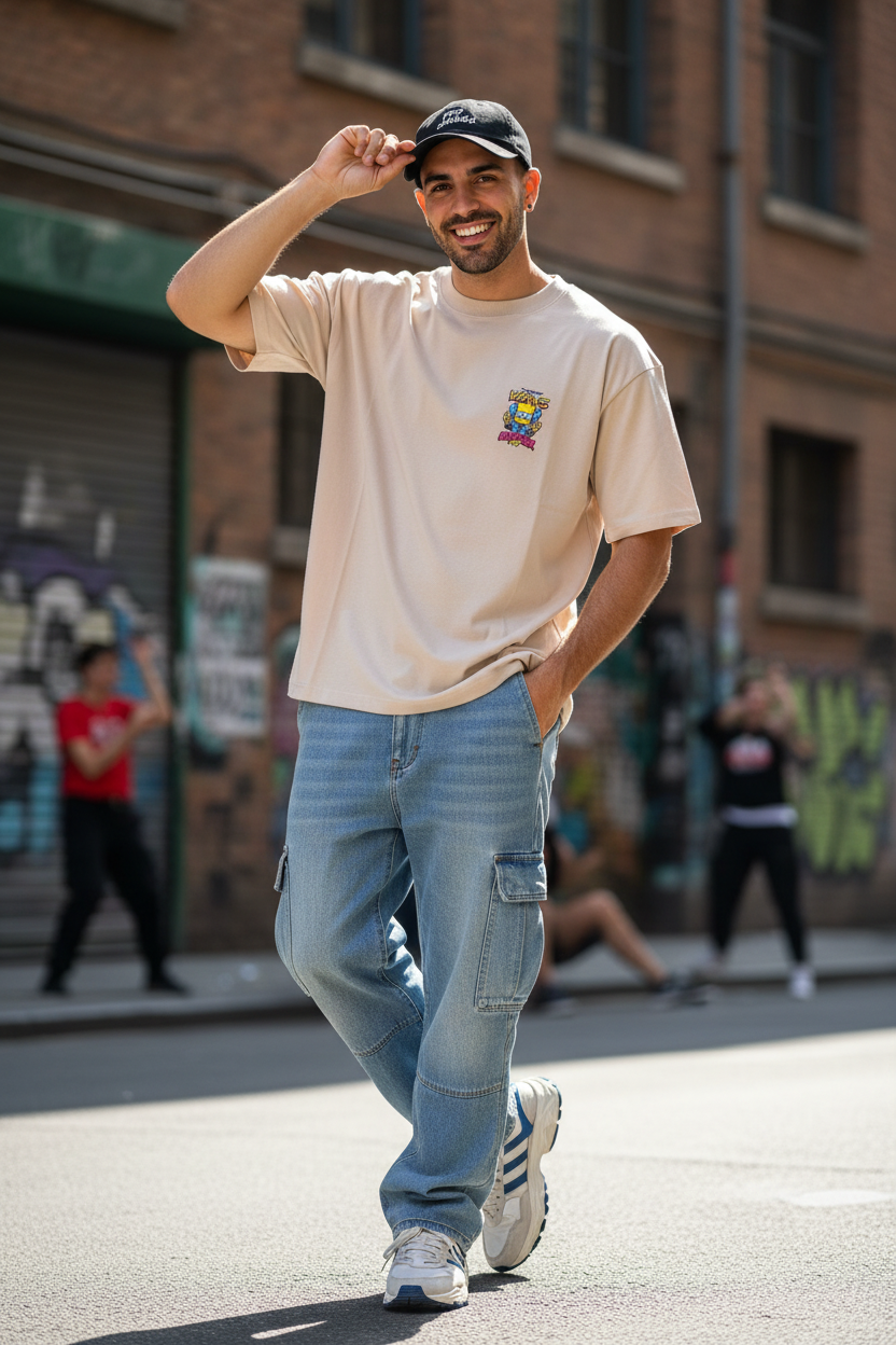 Remera Oversized Kaws Bart Remix