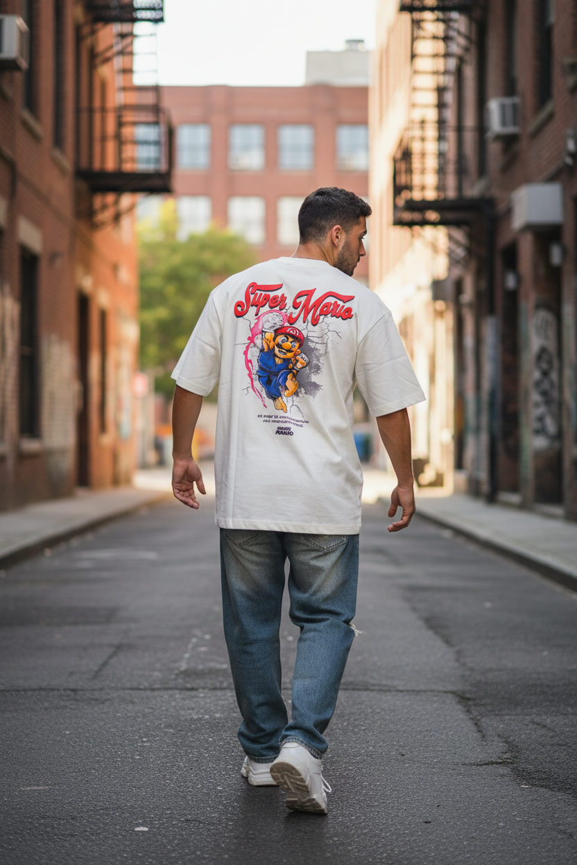 Remera Oversized Super Mario Shoryuken
