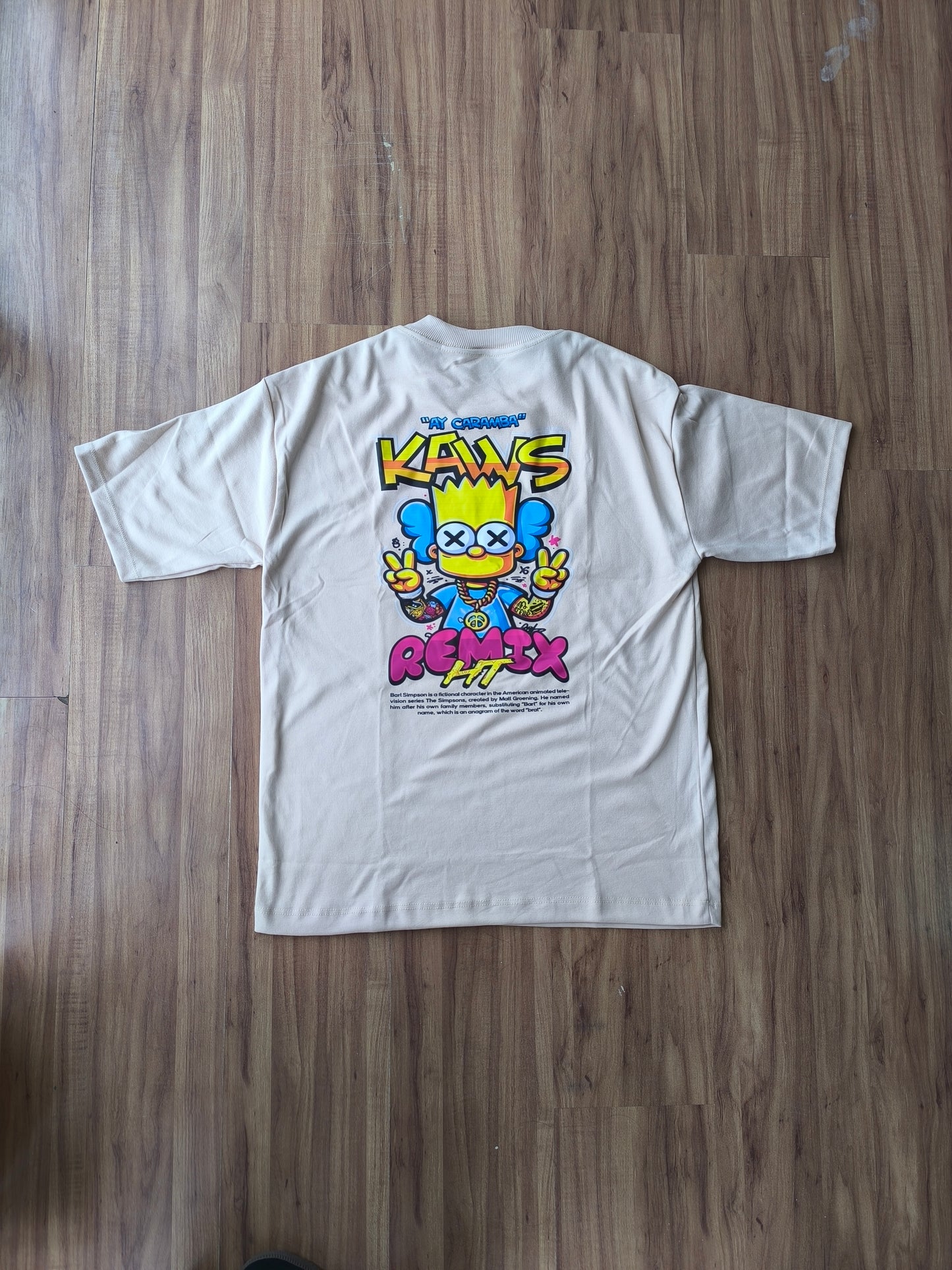 Remera Oversized Kaws Bart Remix