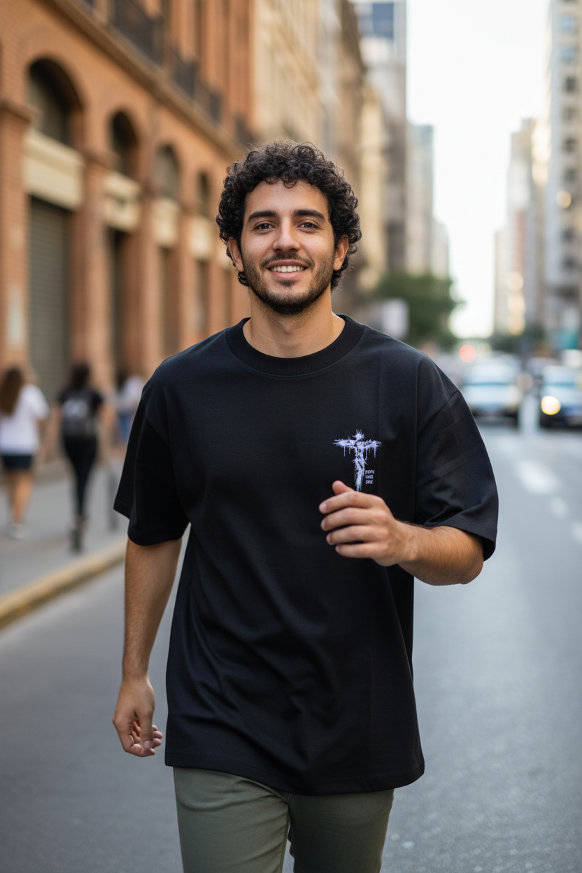 Remera Oversized Faith Over Fear