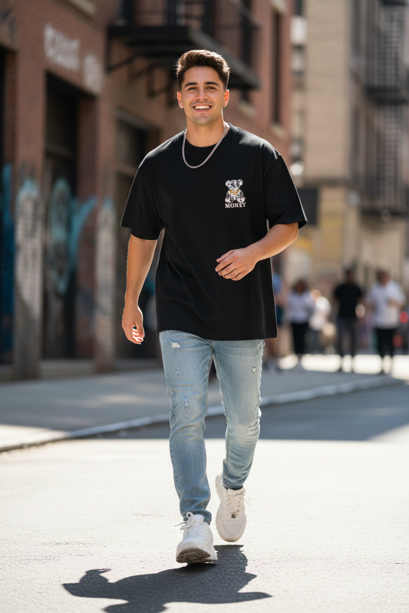 Remera Oversized Money Hustler