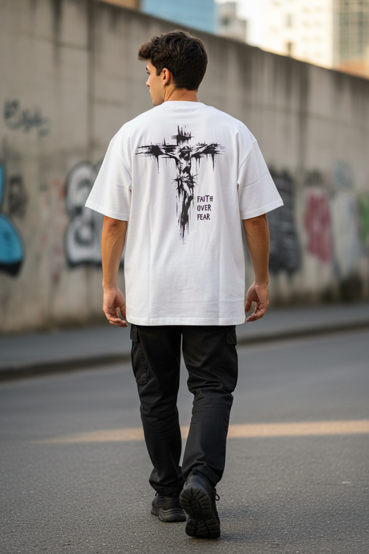 Remera Oversized Faith Over Fear