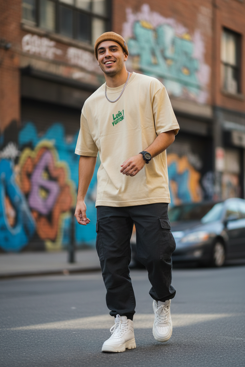 Remera Oversized LV Bear Style