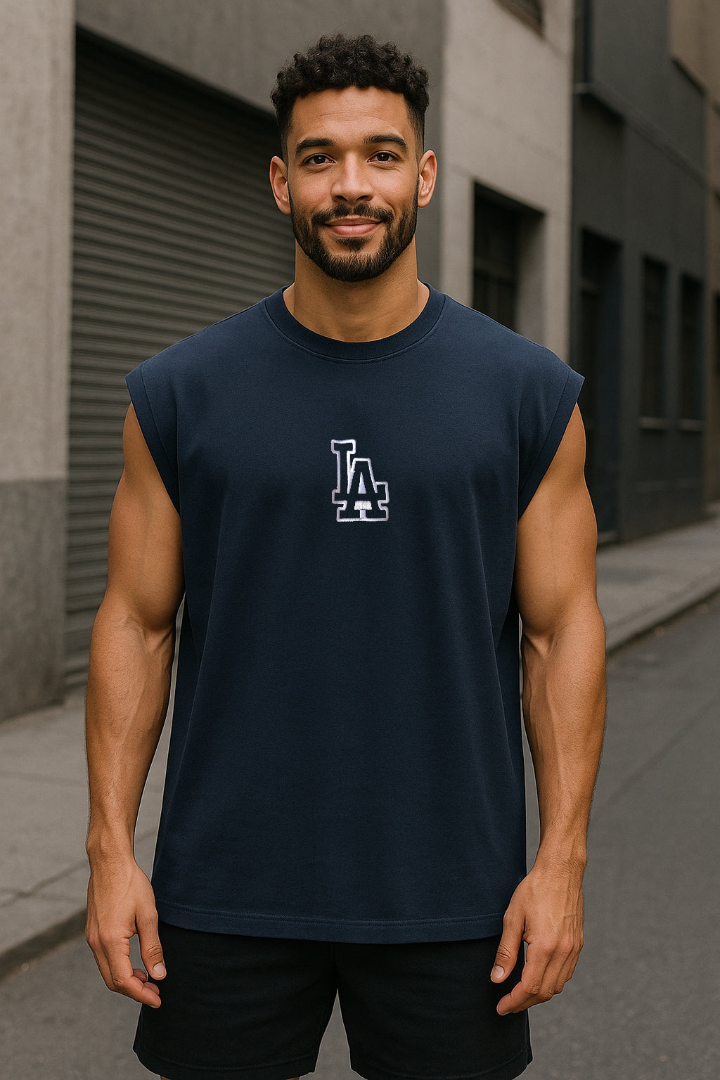 Musculosa Oversized NE Bordada LA