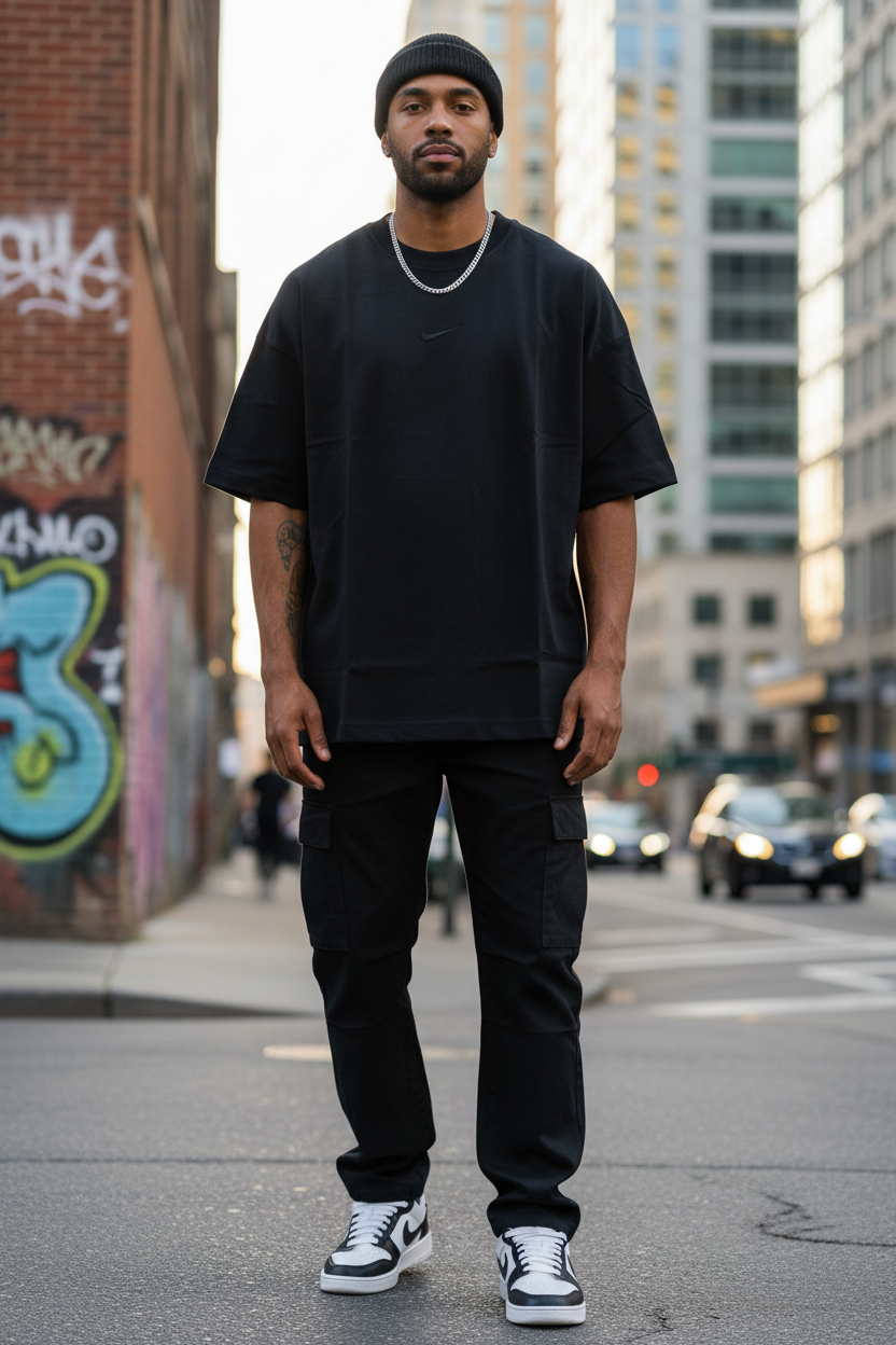 Remera Oversized NK Bordada Classic