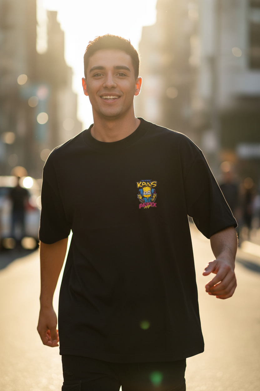 Remera Oversized Kaws Bart Remix