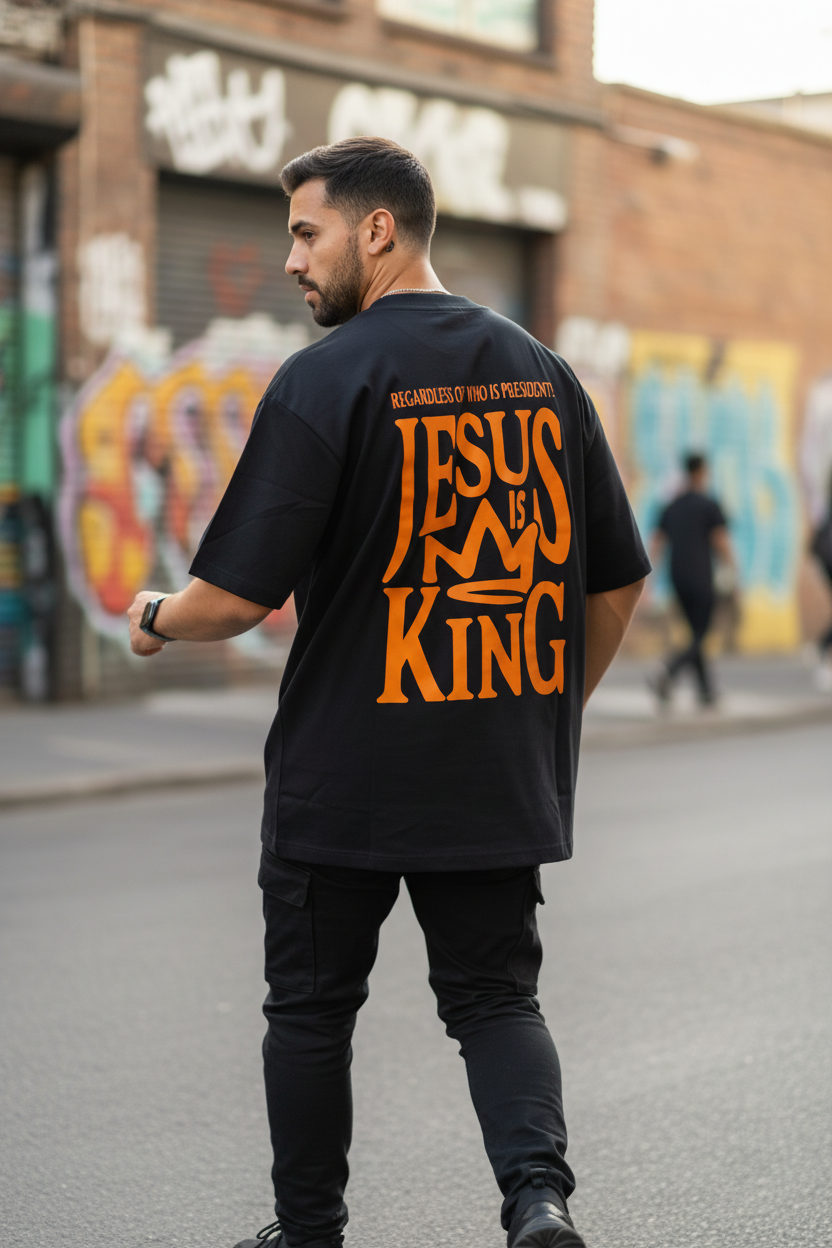 Remera Oversized Jesus Is King