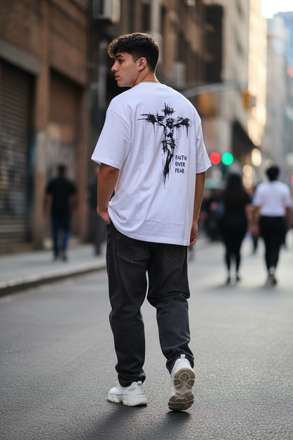 Remera Oversized Faith Over Fear