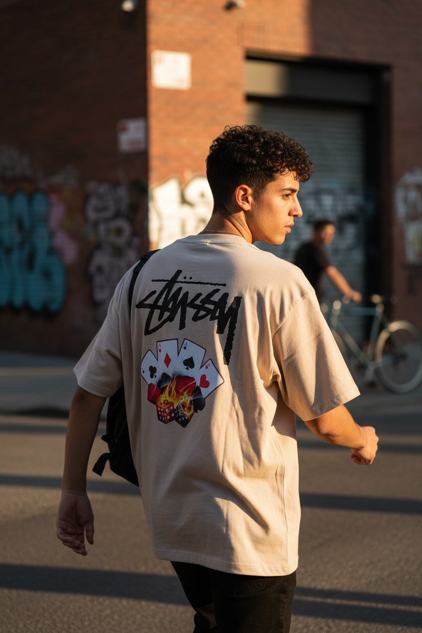Remera Oversized STSSY BlackJack