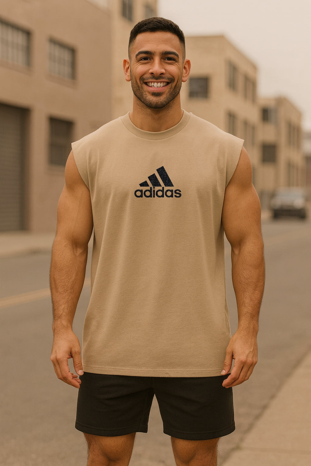 Musculosa Oversized ADI Streieifen Loop