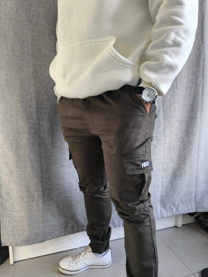 Pantalon Cargo HGH con puños, Verde