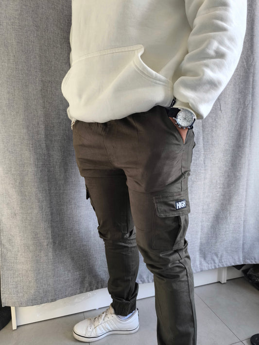 Pantalon Cargo HGH con puños, Verde