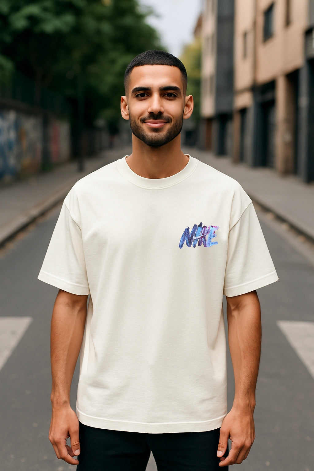 Remera Oversized NK Watercolor