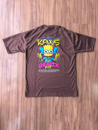Remera Oversized Kaws Bart Remix