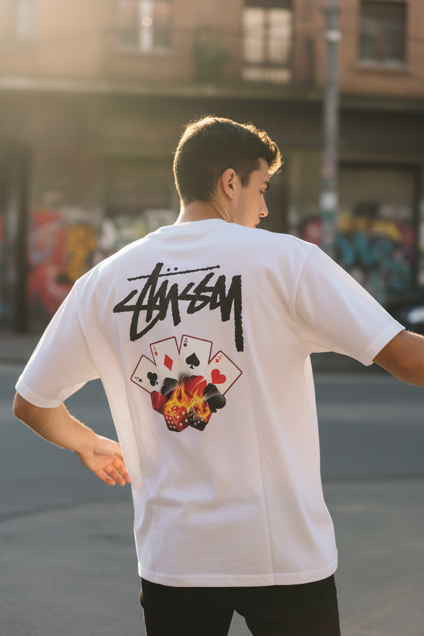 Remera Oversized STSSY BlackJack