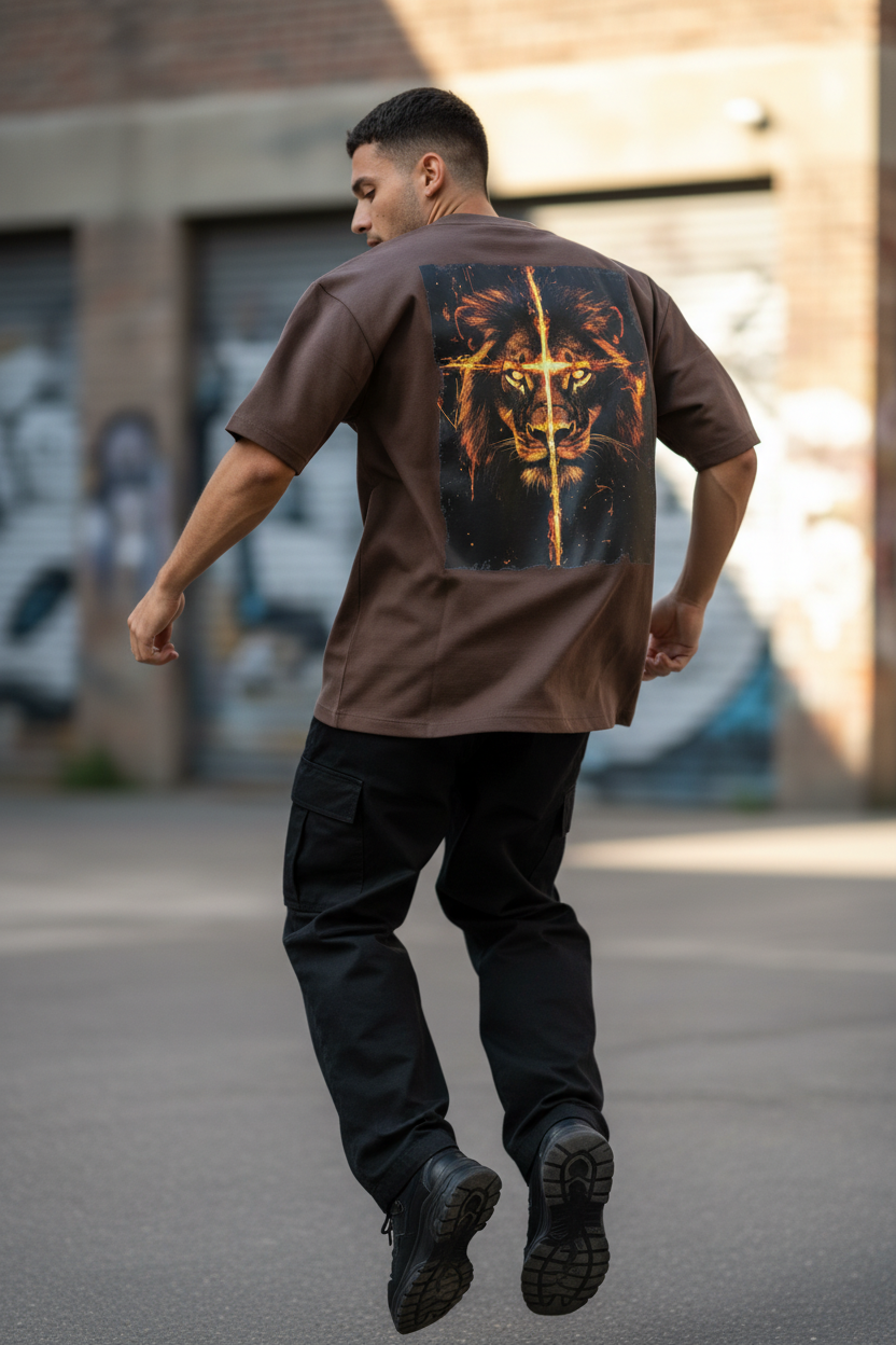 Remera Oversized Lion Faith