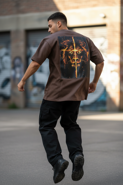 Remera Oversized Lion Faith