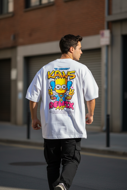 Remera Oversized Kaws Bart Remix