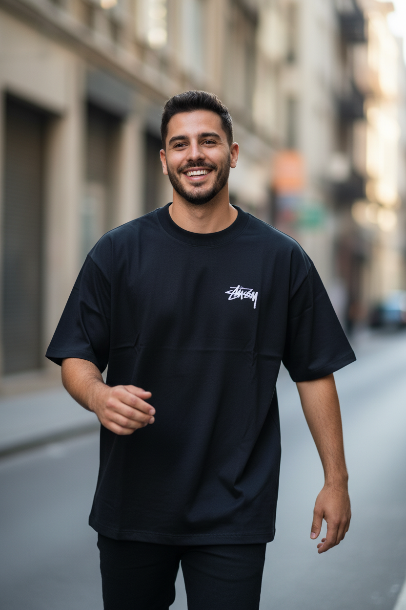 Remera Oversized STSSY BlackJack