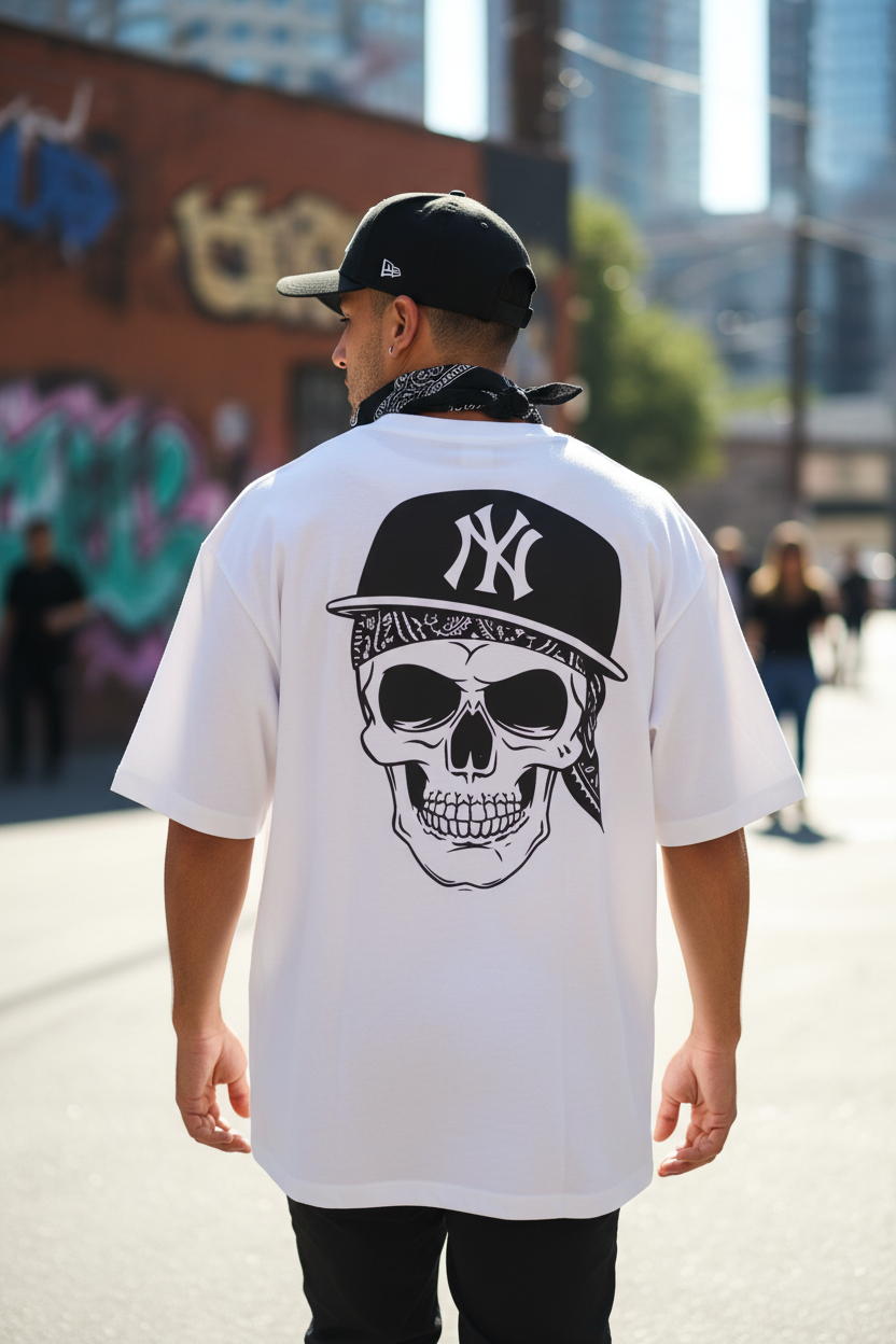 Remera Oversized NY Skull