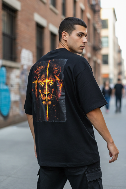 Remera Oversized Lion Faith