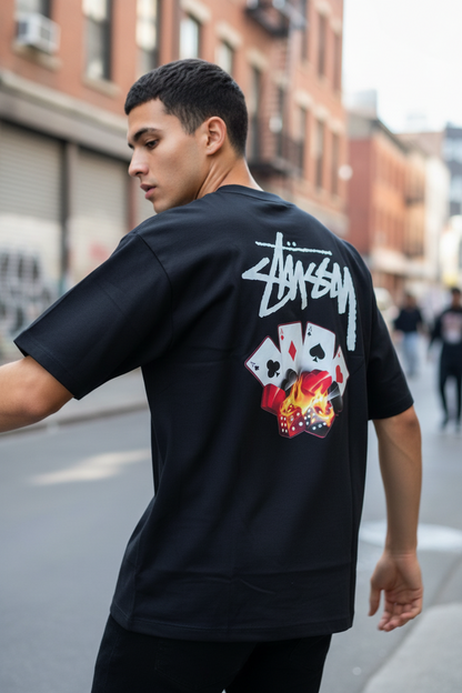 Remera Oversized STSSY BlackJack