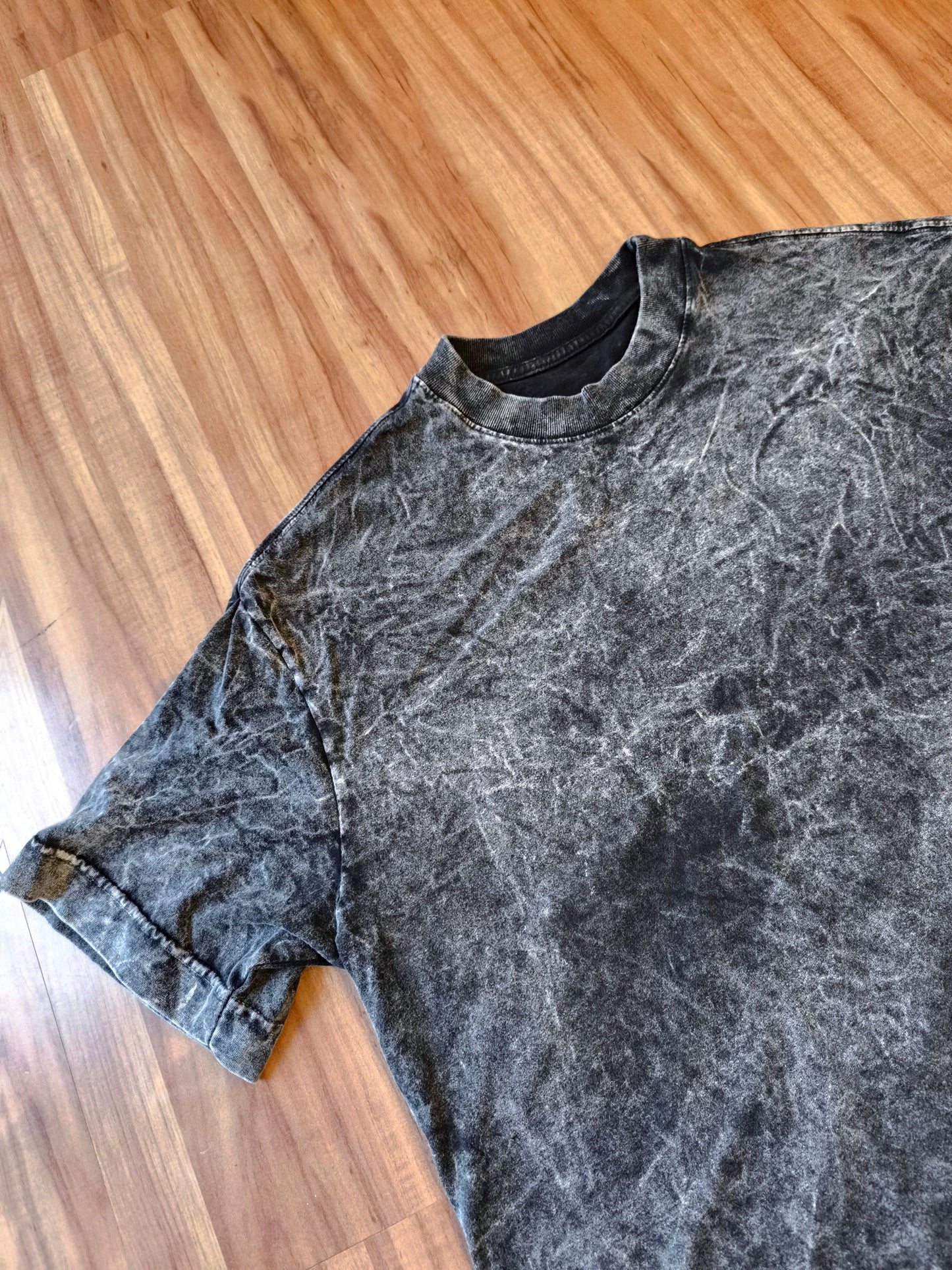 Remera Oversized Stone Wash Negra
