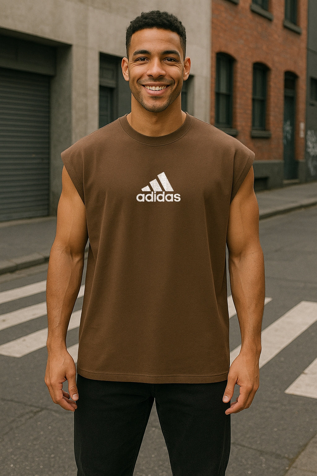 Musculosa Oversized ADI Streieifen Loop