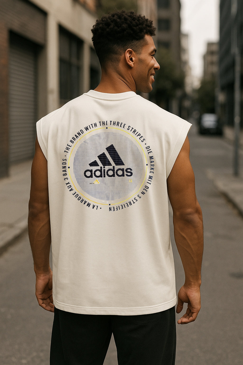 Musculosa Oversized ADI Streieifen Loop