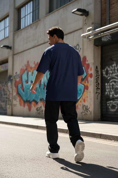 Remera Oversized lisa Azul Marino